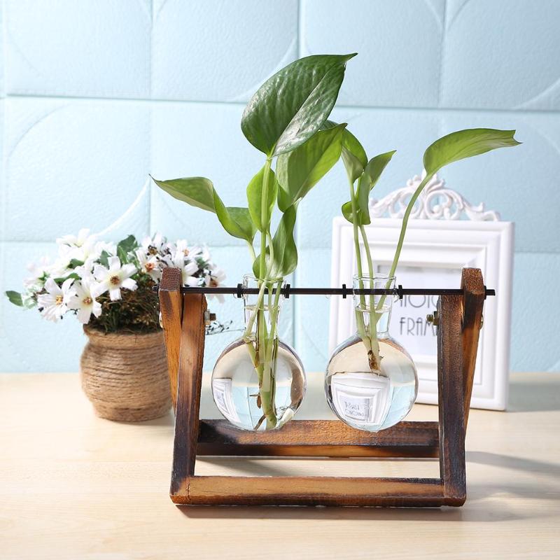 tabletop terrarium plants Glass & Wood Tabletop Terrarium – Bamboo Premier