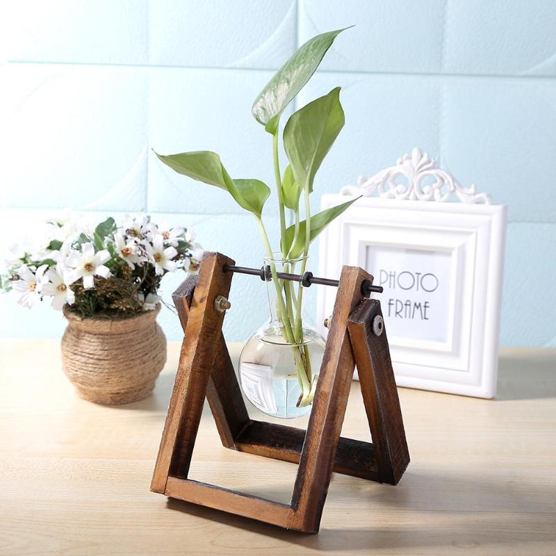 wooden terrarium plants Glass & Wood Tabletop Terrarium